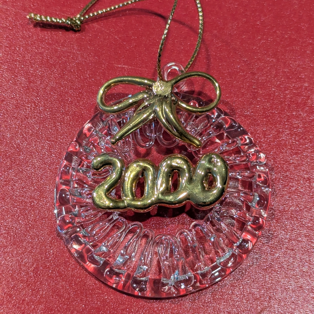 Avon Gold and Clear Ornament with Bow